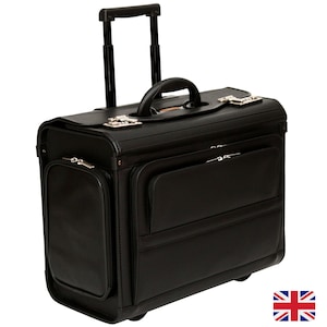 Pilot's Deluxe Trolley Flight Case  Wheeled PILOT CASE 17.3” Laptop Bag.