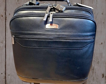 Valigetta portadocumenti con ruote in pelle italiana, valigetta per laptop, valigetta da volo, bagaglio a mano, valigia per laptop, borsa da viaggio