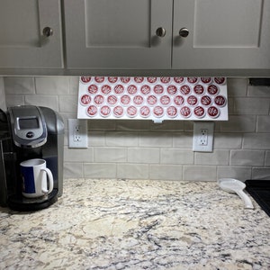 Keurig coffee pod holder, storage, organizer 8x24 Large size holds 42 pods. Under cabinet design. Visit store for the medium 26 pod holder