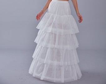 Bridal Gown Underskirt, White Petticoat