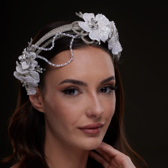 Floral Pearl Beaded Headband Amazon.com: ??????? ???? ???????????  main image 4