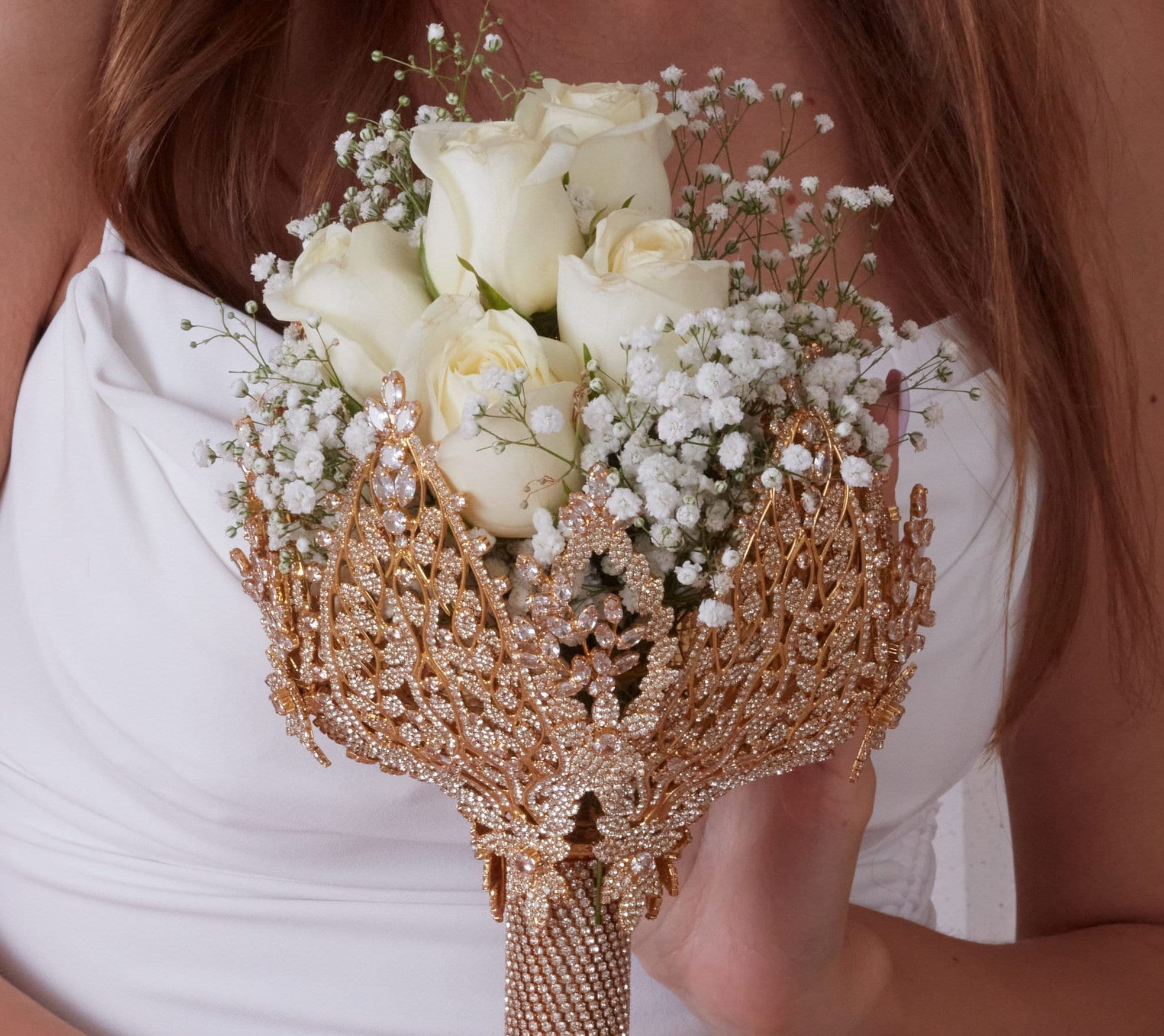 Gold Bouquet Holder, Proposal Flower Holder, Luxury Bridal Accessories,…