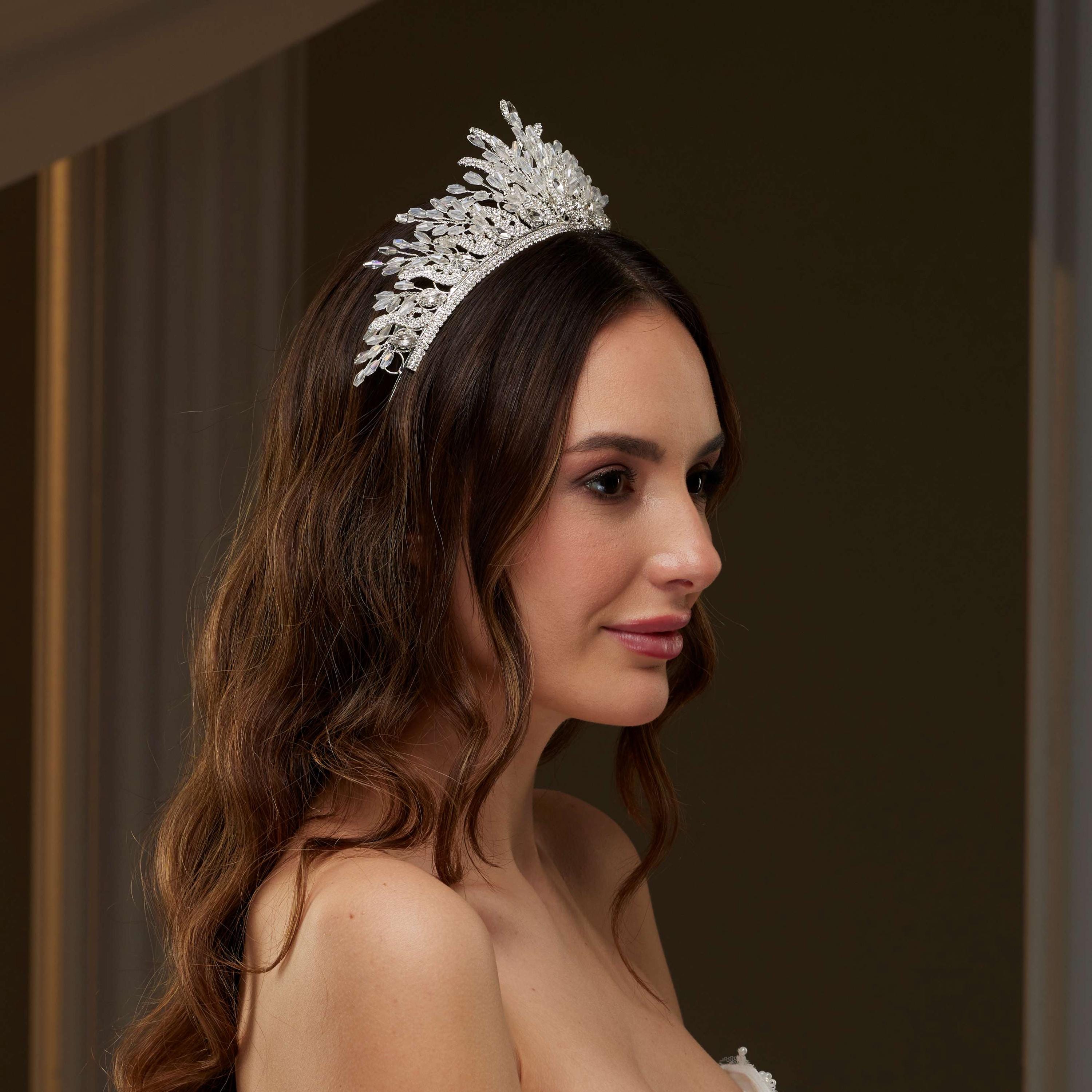 Rhinestone and Crystal Bridal Crown -wedding Hair Jewelry- Elegant Hair Rhinestone and Crystal Bridal Crown -wedding Hair Jewelry- Elegant Hair