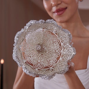 Elegant Quinceañera & Wedding Bouquet Holder – Rhinestone & Crystal Hand Bouquet main image 0