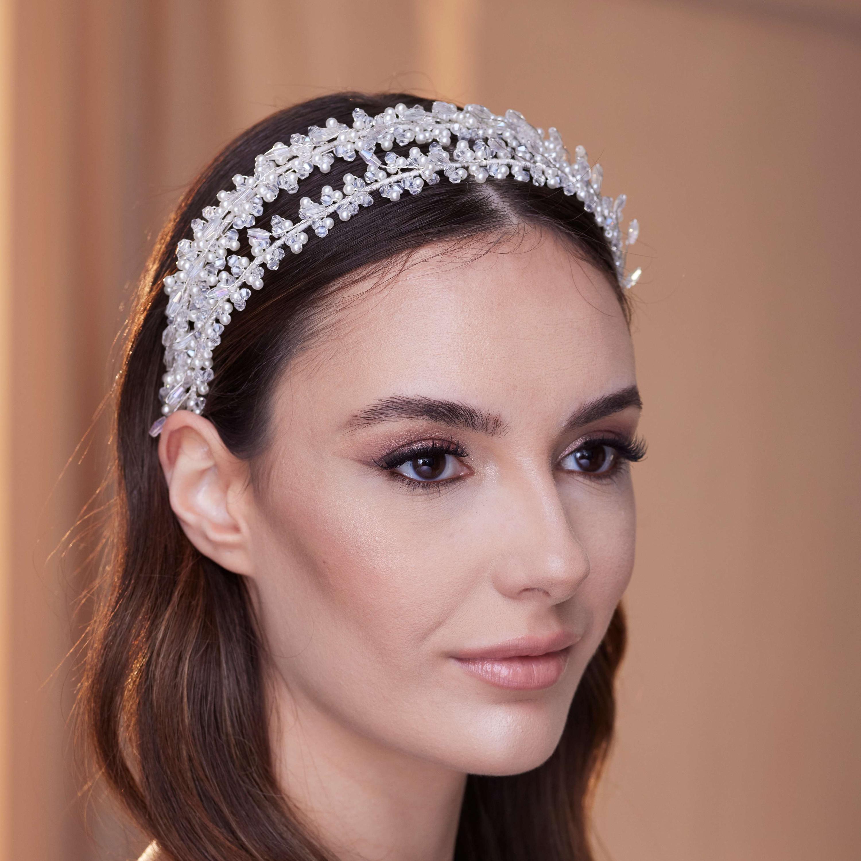 Luxury Pearl & Crystal Embellished Headband | Elegant Statement Hairpiece airbrush_20220728155555_1800x1  main image 2