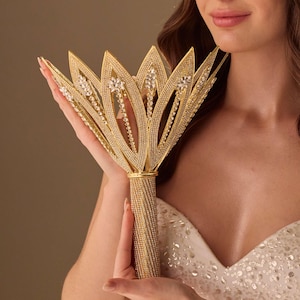 Luxury Gold  Quinceañera - Wedding Bouquet Holder