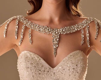 Elegante kristallen schouderketting - bruids schouderlichaamssieraden