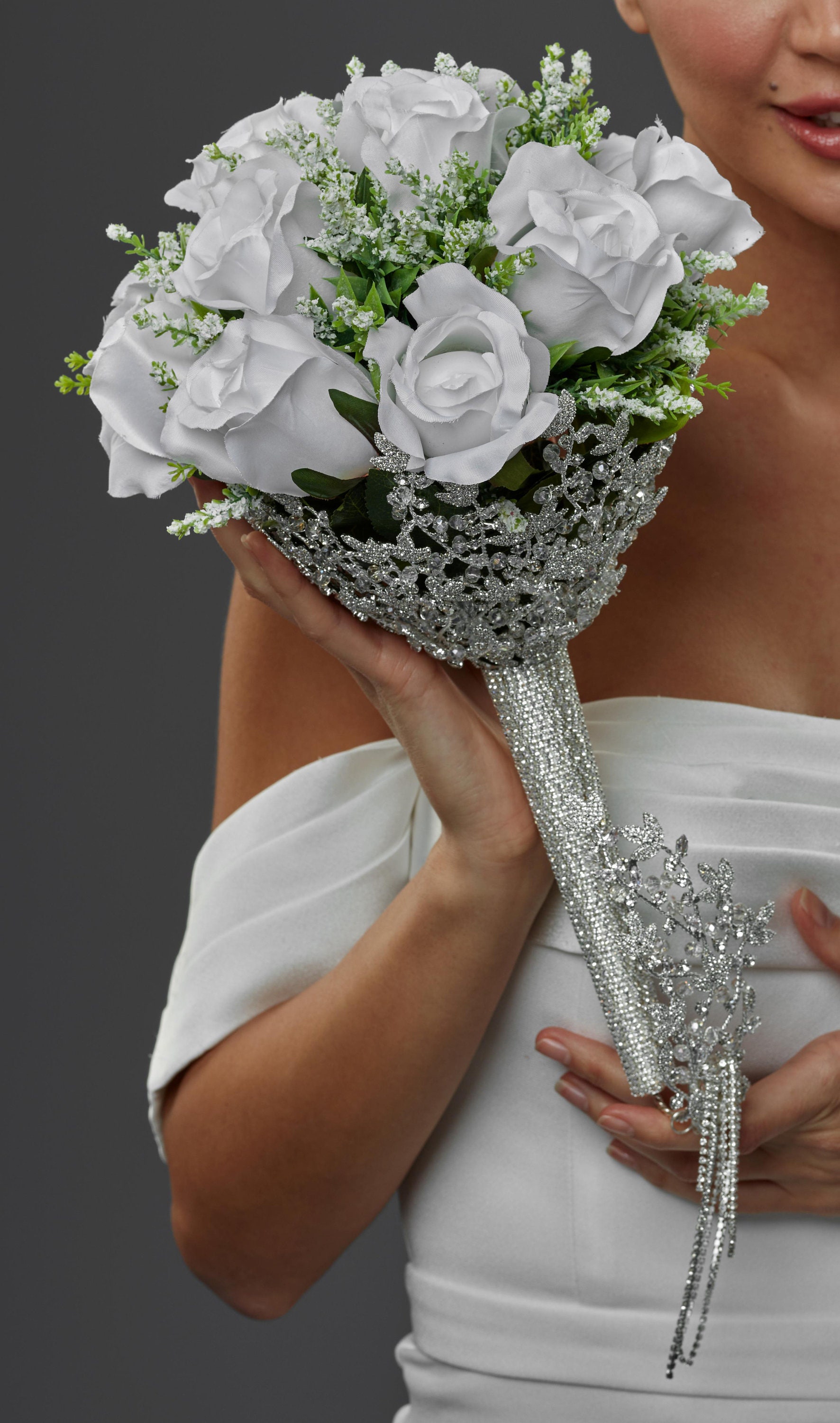 Silver Bridal Bouquet Holder, Luxury Bridal Accessories – Bridal Port