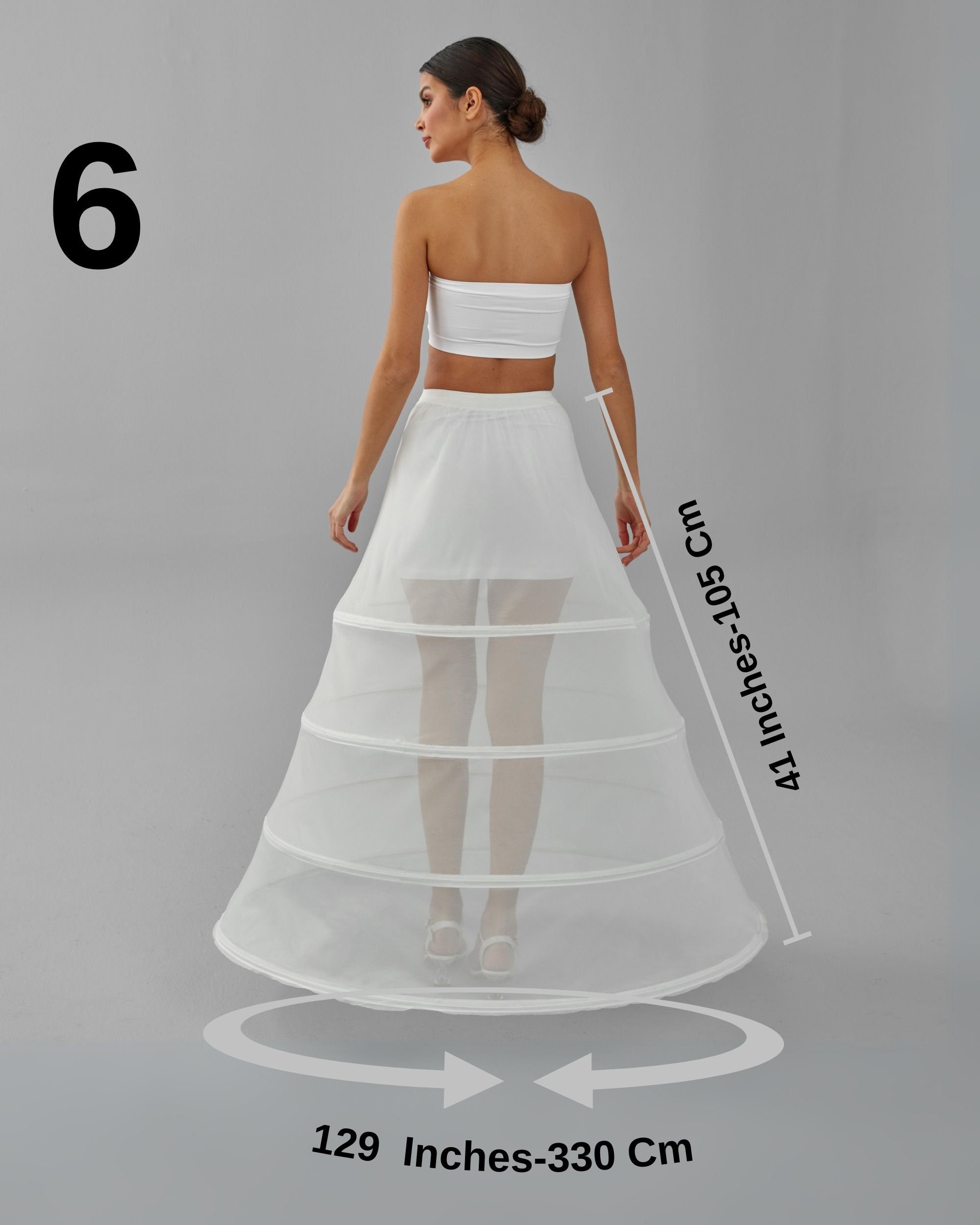 Jupon Crinoline Pour Robe - Taille élastique 50-95 Cm - Longueur 55 Cm - Ajoute Du Volume Sous Robes De Mariée, Soirée, Cosplay - 2