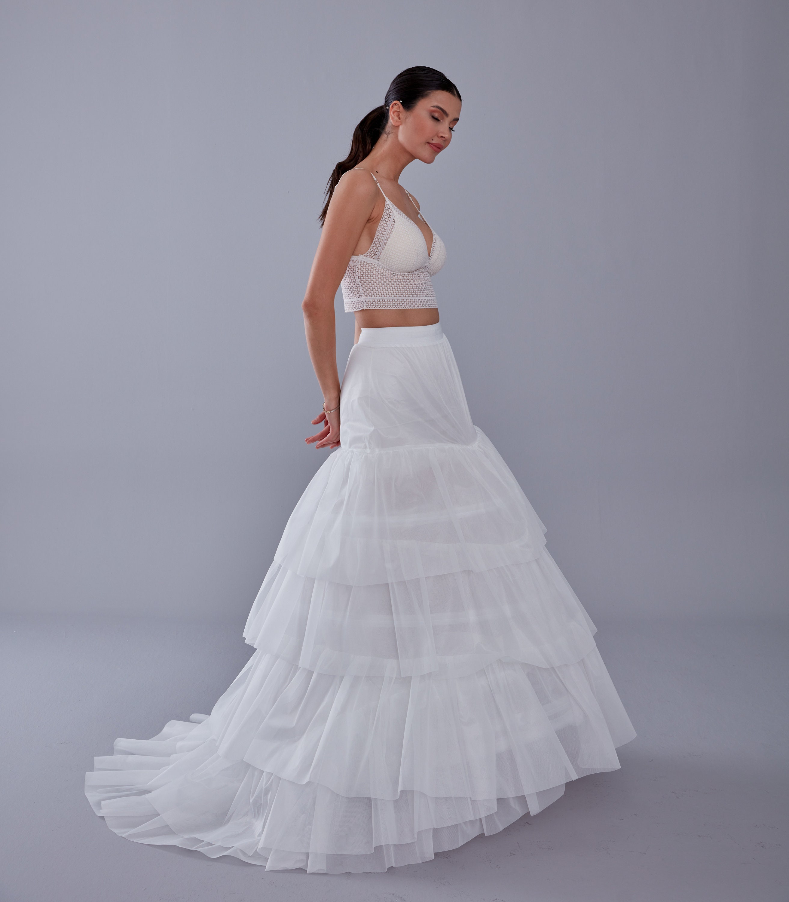 wedding dress petticoat Underskirt, White Perfect for weddings Color:Farm Barn Hoop skirt autumn outfits Elise | Asymmetrical Draped