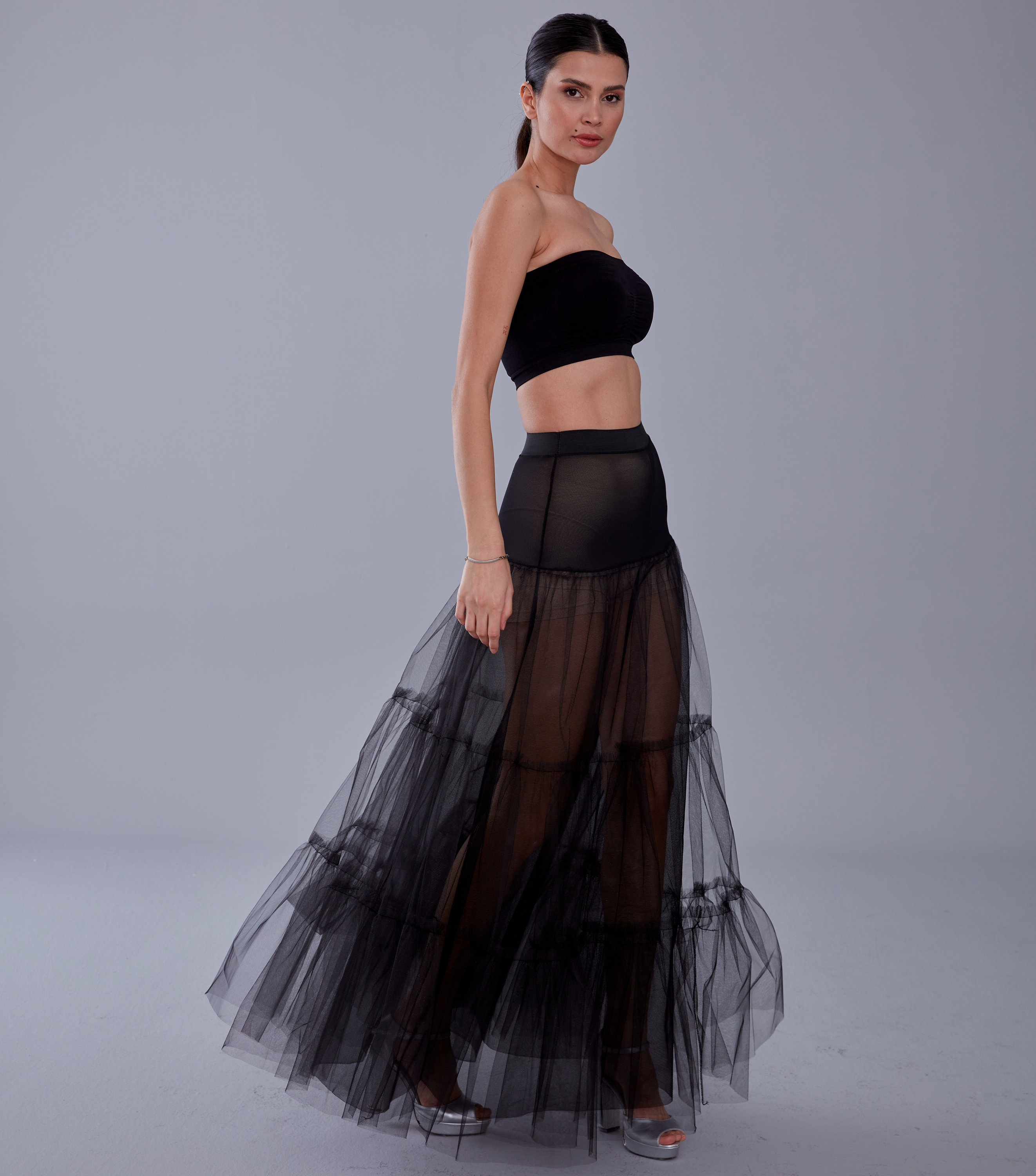 vintage❤️velours tulle black skirt Black Tulle Skirt for Women | 12th Tribe