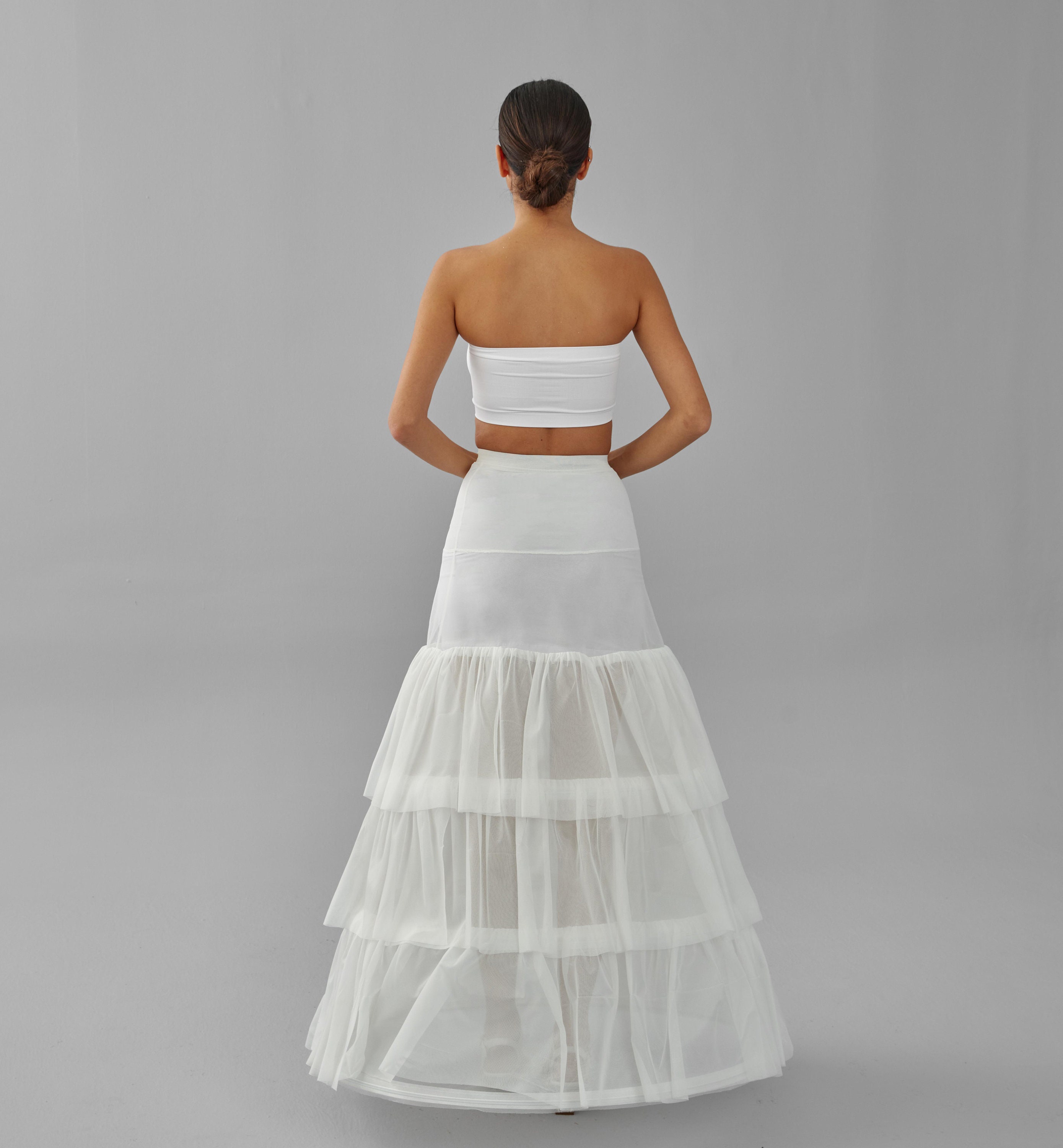 JenPen Wedding Gown Underskirt Drawstring Bride Buddy White Bridal Underskirt for Dresses Toilet Petticoat for Wedding Dress