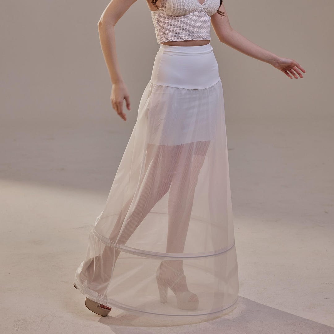 a line wedding dress hoop A-line Petticoat , Two Hoops Underskirt With Waist Corsage Alice Backless Lace Gown