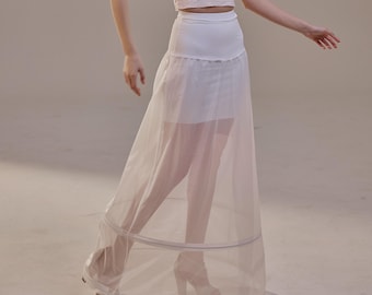 A-Line Wedding Dress Petticoat , Two Hoops Underskirt with Waist Corsage