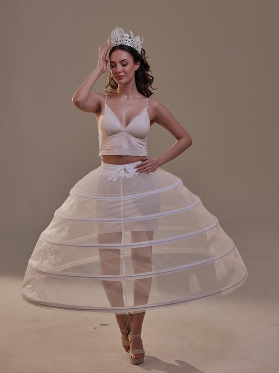 open lace back dress Zapaka Women's 10 Hoop Tulle Ball Gown Petticoat Floor Length Crinoline Underskirt for Quinceanera and Prom Dresses main image 0