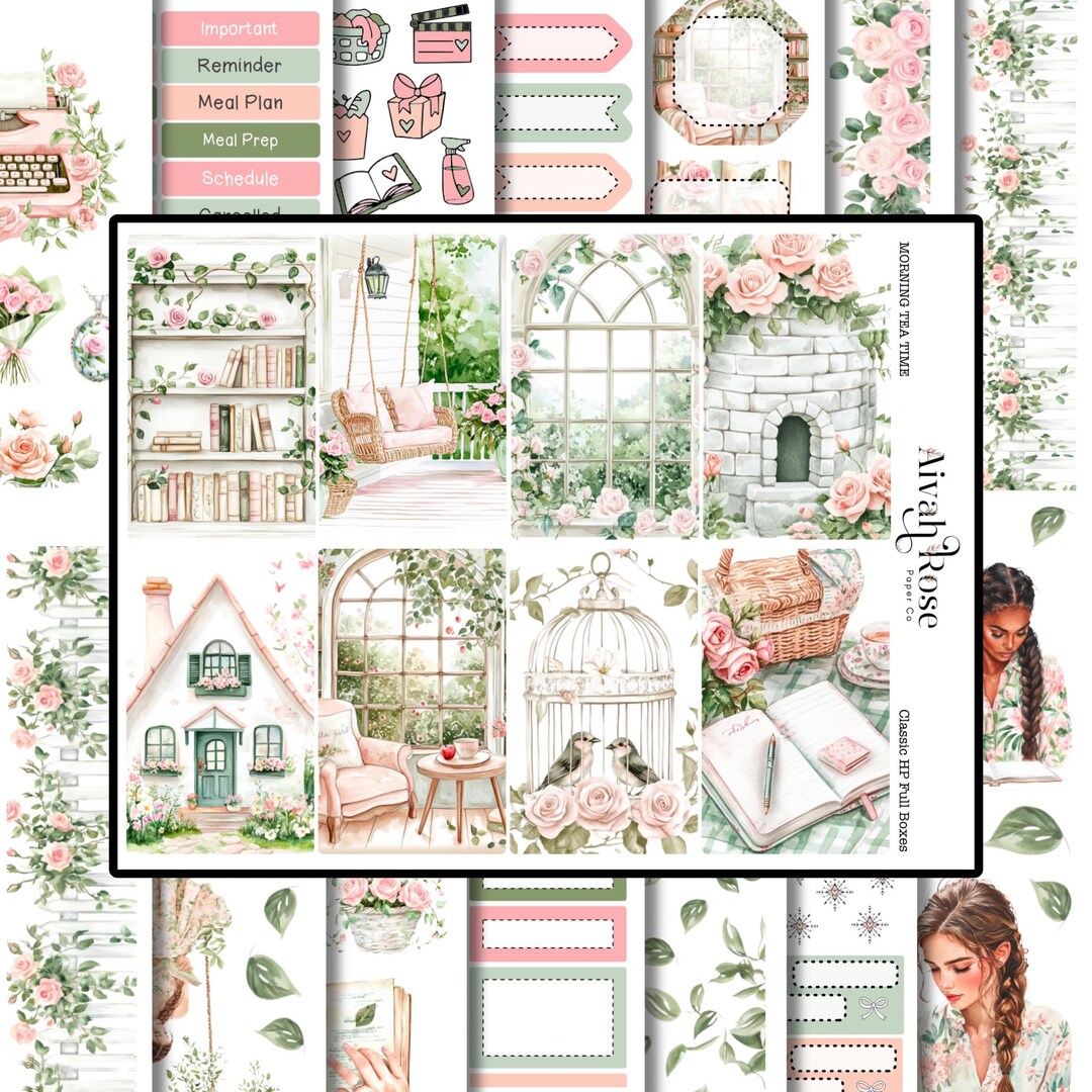 Spring Weekly Planner Stickers | Tea Time Journaling Kit (classic Size ...