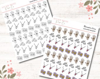 witchy icon planner stickers, icon planner stickers, witch planner stickers, pagan icon stickers, divination icon planner stickers