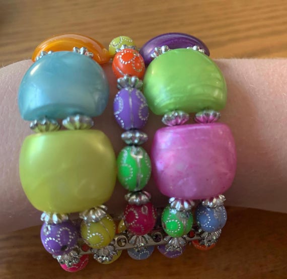 Bohemian Chic, 2 inch width Multi-color Beaded Cu… - image 7