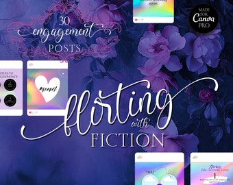 Flirting with Fiction: 30 Captivating Canva Templates for Romance Engagement - Regency & Contemporary Takeover - Cohesive Look - (NC02)