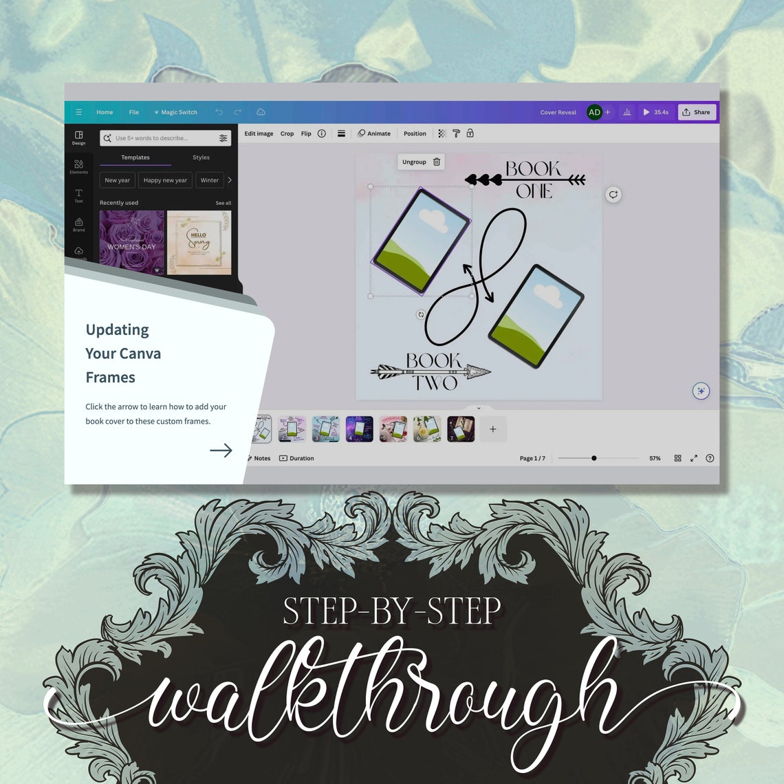 Perfect Fit 6x9 Ebook Custom Canva Frame for Authors - 3D Mockups ...