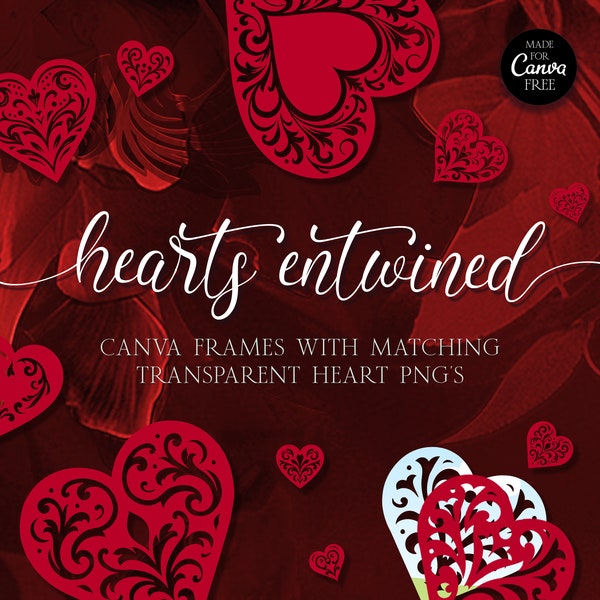 Hearts Entwined: Experience Double the Love With Elegant Victorian Frames & Playful Heart Graphics! Canva Frames - Romance Author - (CF01)