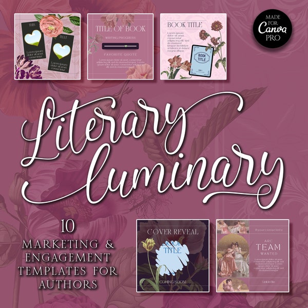 Literary Luminary: Design Your Regency Romance Brand & Market Your Books with These Lovely Templates - Engagement - Takeovers - (LL01)