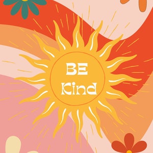 Affiche Retro Digital Print Be Kind pour la décoration de la salle de classe