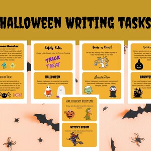 Tareas de escritura de Halloween, Actividad de Halloween, Imprimible, Escuela Primaria, hoja de trabajo