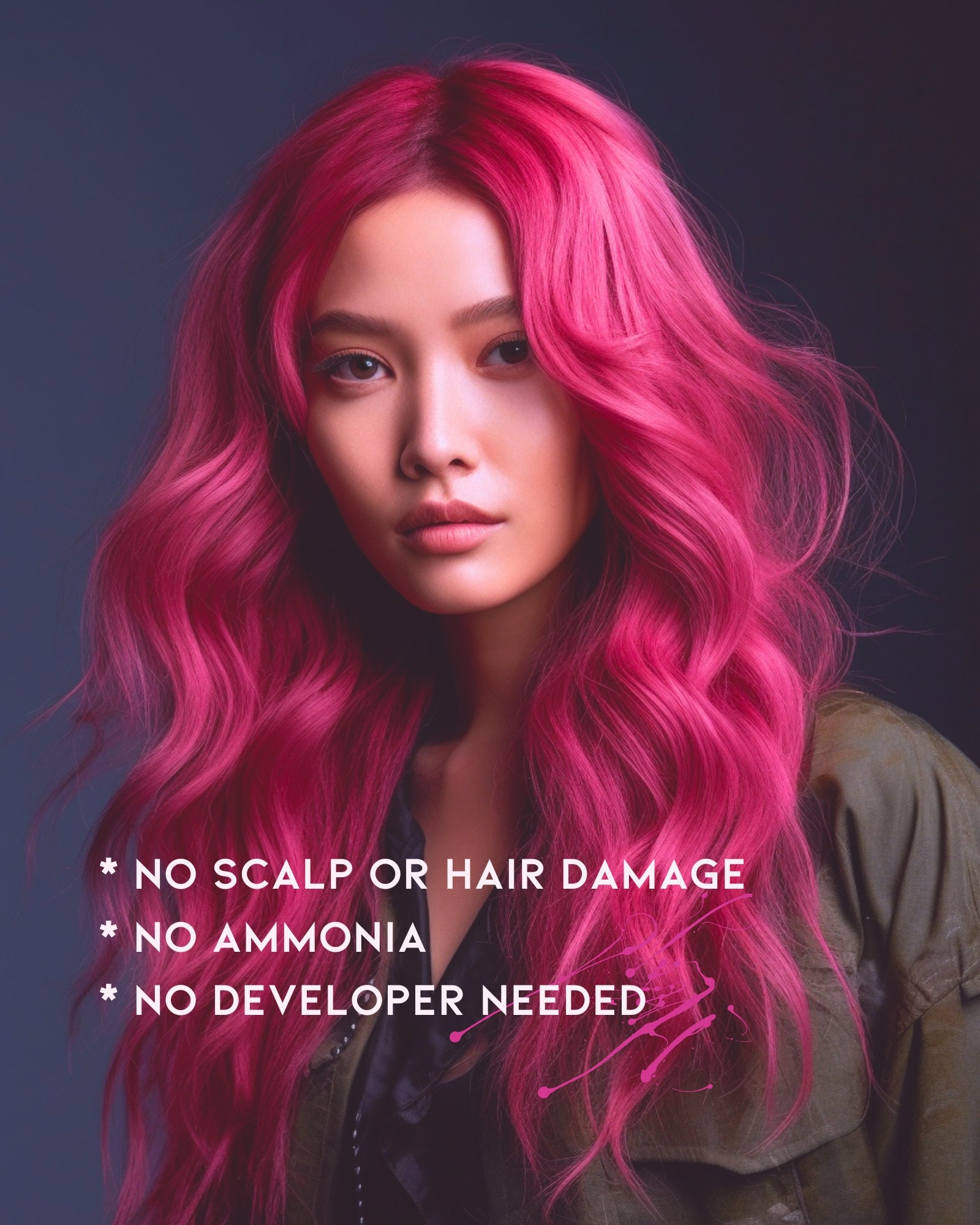 Intense Magenta Pink Hair Color, Damage-free Hair Dye 200 Ml 