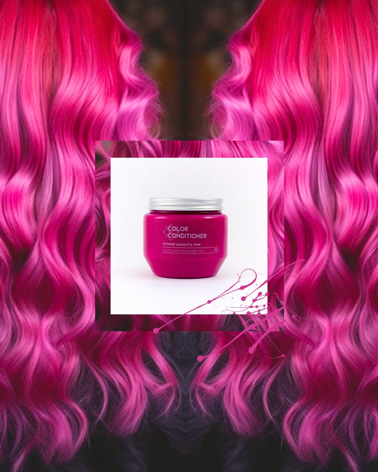 Dark Fuchsia Pink Hair Dye 