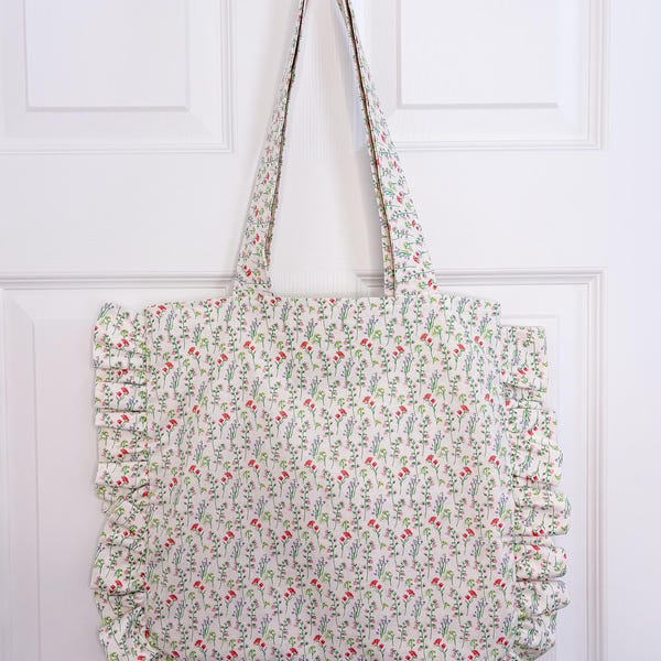 Ruffle Tote Bag - Etsy