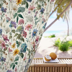 Blackout Floral Curtain Panel: Thermal Insulated Polyester Drapes