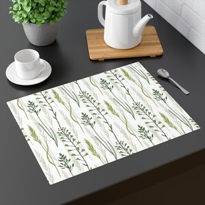 Botanical Print Placemat - Eco-Friendly Table Decor, Lux Printed Placemat, Gift for Housewarming,Floral Cozy Placemat, Dining Table Decor