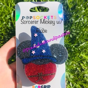 Uchwyt na telefon z myszką Fantasmic Sorcerer - gniazdo na telefon lub szpulka na odznakę Mickey Sorcerer