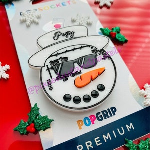 Posty the Snowman!! Posty the Snowman Malone design pop!  Music Inspired Snowman Phone Grip or Christmas Ornament! Socket Custom options!