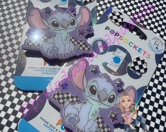 ¡El caos primaveral de Stitch! Soporte para teléfono Stitch Checkers - Soporte para teléfono Pop o Badge Reel con temática adorable - El alienígena de Lilo