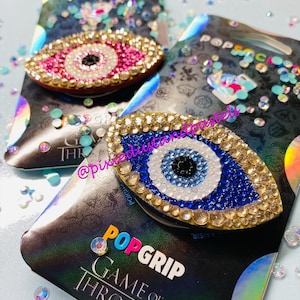 Evil Eye Protection Amulet Phone Accessory - Energy Protection Badge Reel or Phone Grip Socket