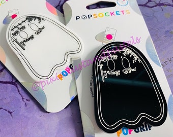 Ghost Malone! Ghost Malone design pop!  Music Inspired Ghost Phone Grip or Badge Reel - Custom colors!