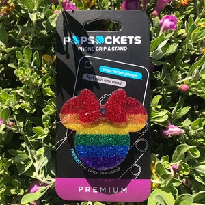 Pride Month Rainbow glitter Phone - Pride Month LGBTQIA+ Badge Reel Mickey or Minnie Phone pop