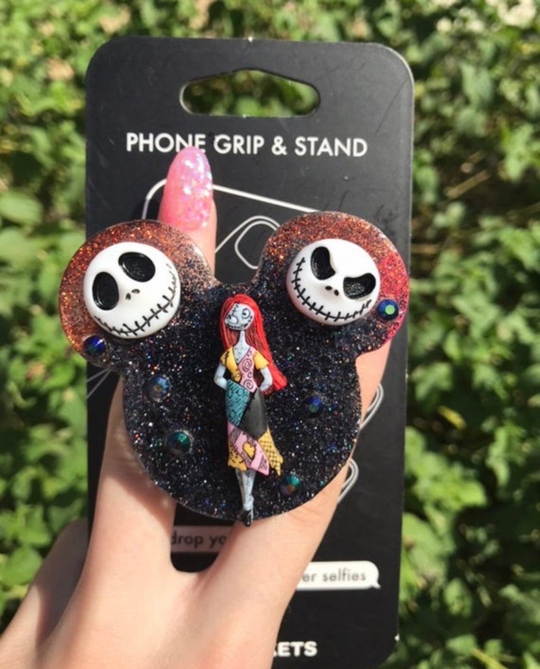 Nightmare Before Christmas Jack Skellington and Sally Phone Grip NBC  Halloweentown Phone Grip or Badge Reel