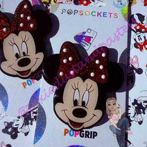 Das Mädchen!  - Nur ein klassisches Minnie Bow Bling Telefon-Sockel Zubehör Minnie Bling Telefongriff - Pop - Bling Design!