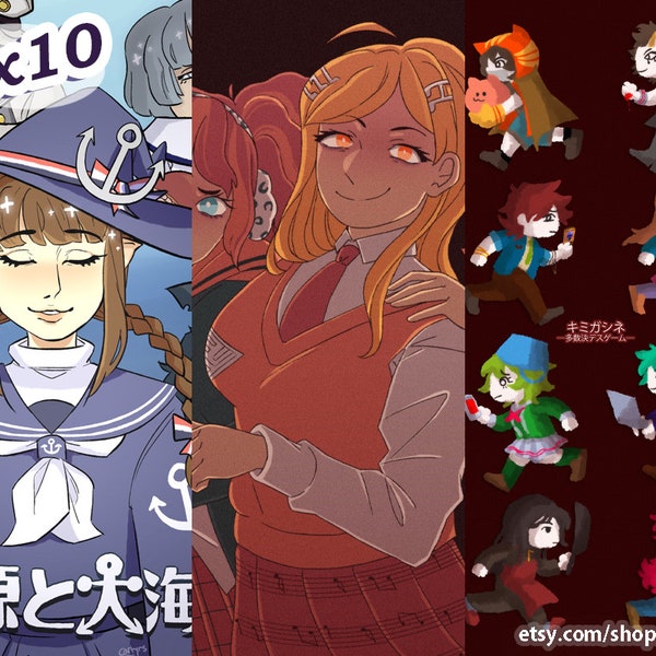 8x10 RPG Maker and Visual Novel Print Set | Wadanohara Danganronpa Your Turn to Die Zero Escape