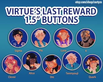 Virtue's Last Reward 1.5in. Buttons | Zero Escape VLR