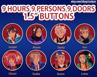 999 1.5in. Buttons | Zero Escape