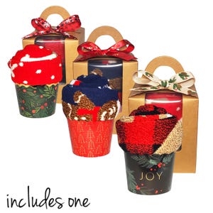 Christmas Socks for Teenagers - Cozy Cupcake Socks Gift Box, Small Holiday Gift for Teens - INCLUDES 1