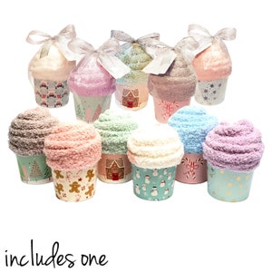 Christmas Party Favors - Cupcake Socks for Adults & Teens, Holiday Gifts for Coworkers and Employees, Adults Stocking Stuffers - INCLUDES 1