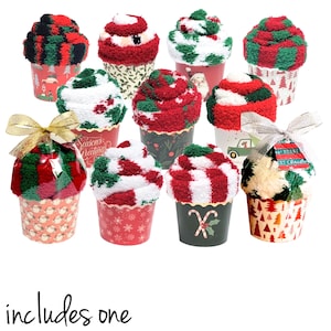 Christmas Party Favors for Coworkers & Employees – Cozy Cupcake Socks for Men Women and Teens, Christmas Gifts, Holiday Favors - INCLUDES 1