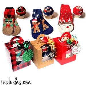 Christmas Gift Box for Teenagers – Cozy Cupcake Socks, Small Holiday Gift for Teens, Secret Santa Gift, White Elephant Gift – INCLUDES 1