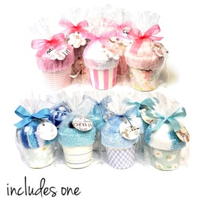 Baby shower party giveaway game prizes, Baby shower cupcake socks gift favors for guests, Baby shower gift basket filler - INCLUDES ONE
