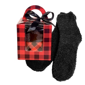Small gift for men, Fuzzy socks gift box, Cupcake socks for men and teenage boys, Thank you gift, Birthday Gift, Warm cozy gift for him.